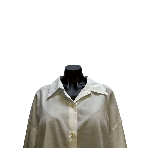 Vince White Button-Up Collared Blouse w/Long Sleeves Size XXL - Picture 3 of 9